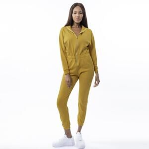 Lezat Restore‎ Soft Terry Jumpsuit Mustard Yellow Large One Piece Lounge Comfort